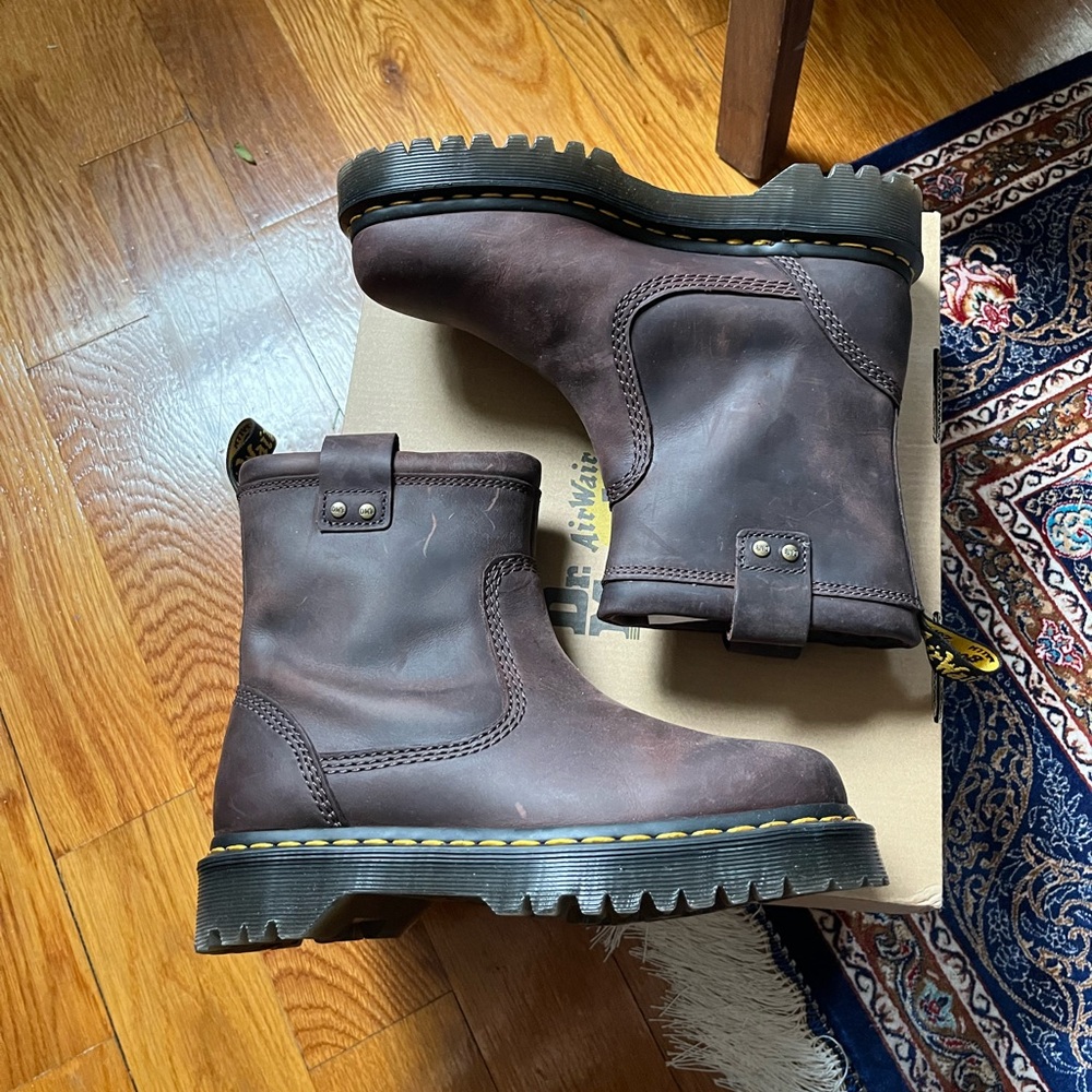 Dr. Martens Anistone Low biker boot brown size 7 - women’s